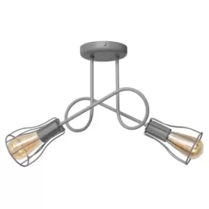 Image of Oxford Multi Arm Semi Flush Ceiling Light Grey 41cm