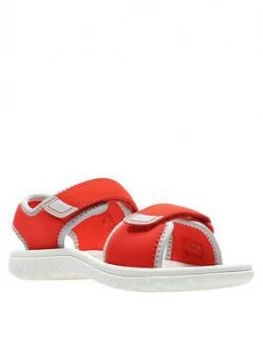 Image of Clarks Surfing Tide Boys Sandal, Orange, Size 11.5 Younger