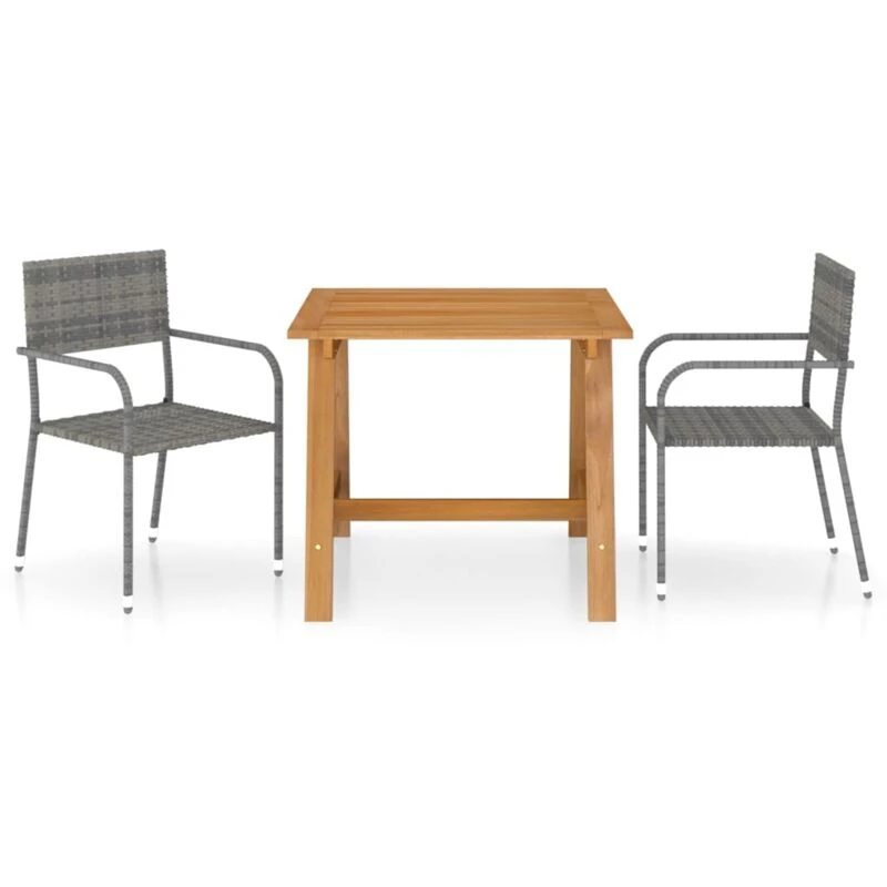 Image of VIDAXL 3 Piece Garden Dining Set Grey Vidaxl 8720286335925