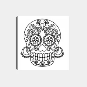 Image of MANDALA56 White Black Decorative Canvas Painting