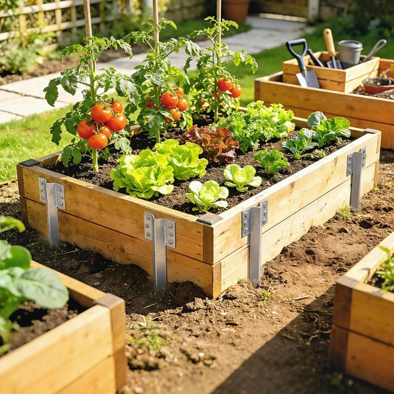 Image of OUTSUNNY 20 Pack Railway Sleeper Brackets, 41cm Galvanised Sleeper Stakes in Silver Silver Unisex