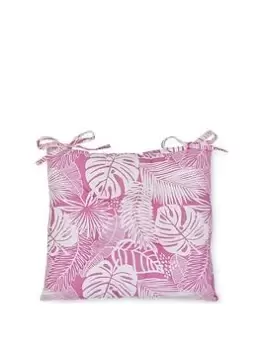 Image of Catherine Lansfield Tropical Birds Indoor/ Outdoor Pack Of 2 Seat Pads Hot Pink