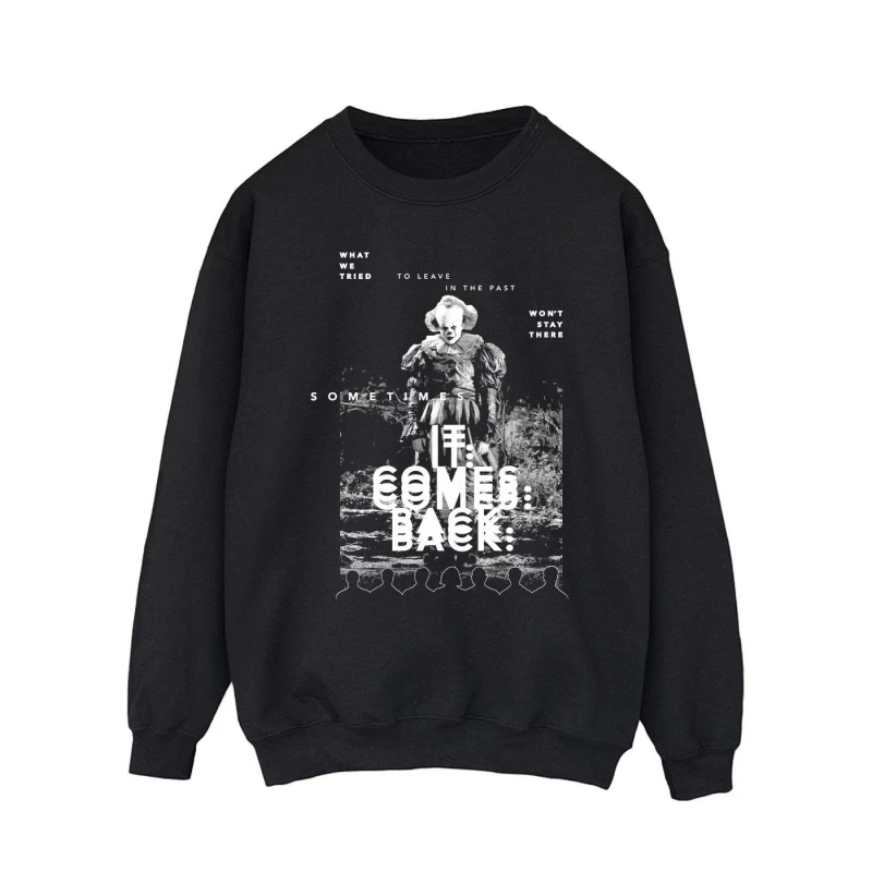 Image of IT Chapter Two IT Chapter Two Men Pennywise Blurred Poster Sweatshirt in Black Size: Small Black S Male 5063376727389