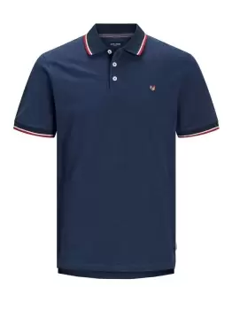 Image of JACK & JONES Pique Polo Shirt Men Blue