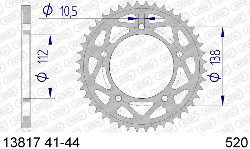 Image of AFAM Aluminium Rear Sprocket 13817 - 520
