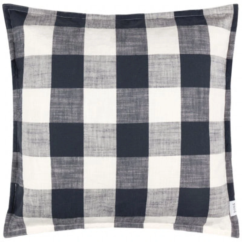 Image of Yard Chesil Check 100% Cotton Filled Outdoor Cushion Navy 50 X 50Cm, Blue 5.03E+12