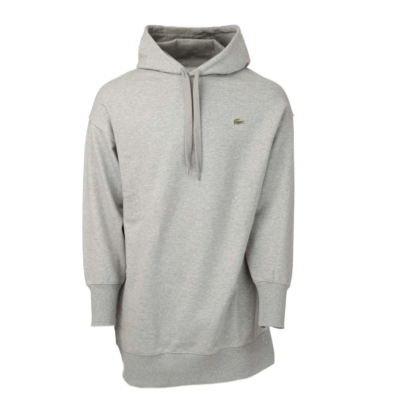 Image of Lacoste LIVE Hooded Oversized Sweatshirt Dress - Grey Grey 10