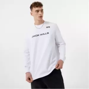 Image of Jack Wills Long Sleeve Graphic Textured T Shirt - White