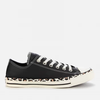 Image of Converse Womens Chuck Taylor All Star Ox Trainers - Black/Multi/Egret - UK 4