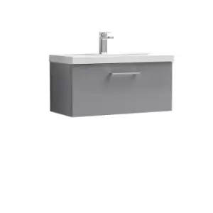 Image of Nuie Arno 800mm Wall Hung 1 Drawer Vanity & Basin 3 Cloud Grey