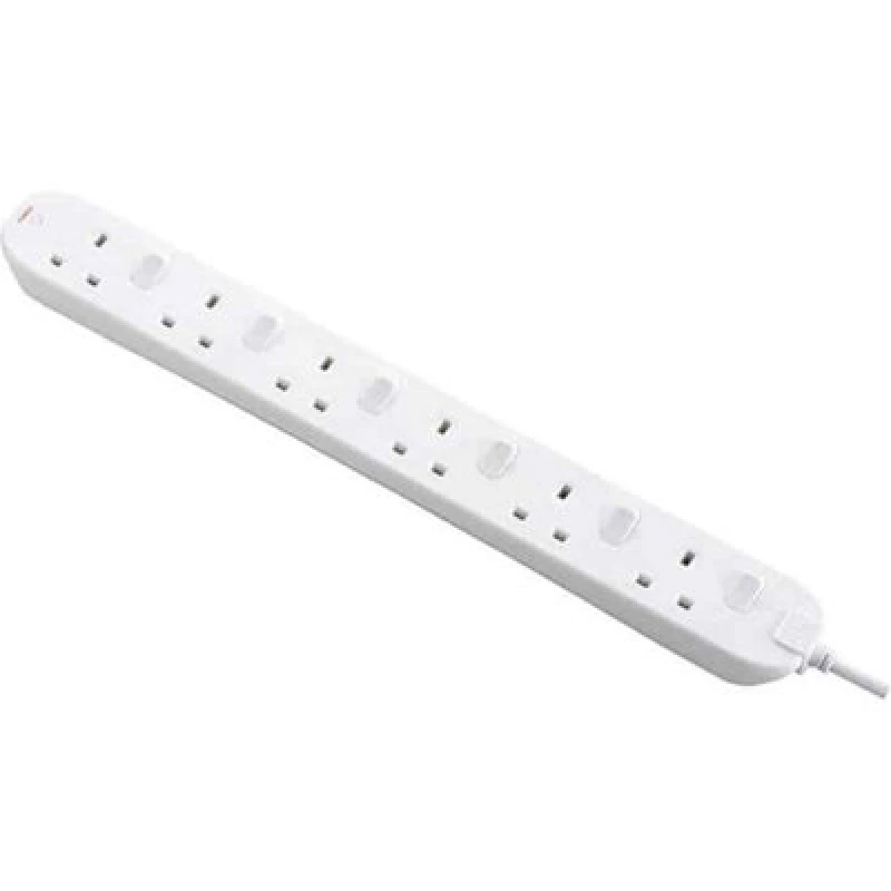 Image of Masterplug 6 Socket 2m 13 Amp Individually Switched Extension Lead - White SWC6210N-MP