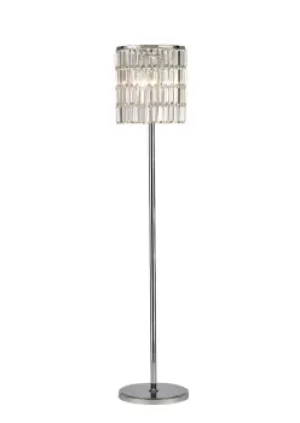 Image of Torre Crystal Curtain Floor Lamp 5 Light Polished Chrome