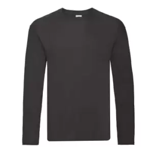 Image of Fruit Of The Loom Mens R Long-Sleeved T-Shirt (L) (Black)