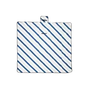 Image of Blue and Grey Fleece Picnic Blanket