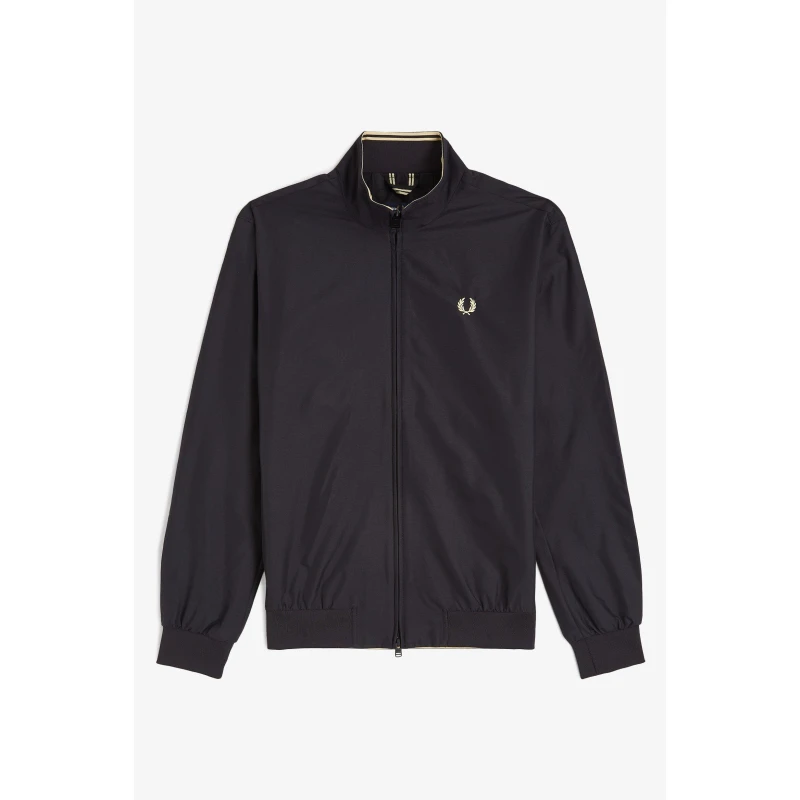 Image of Fred Perry Mens Brentham Cotton Long Sleeve Harrington Jacket Black 350 male M