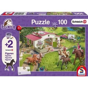 Image of Schleich: Horse Ride into the Countryside 100 Piece Jigsaw Puzzle + Two Figures