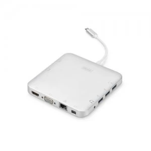 Image of Digitus DA-70863 notebook dock/port replicator Wired USB 3.2 Gen 2 (3.1 Gen 2) Type-C Silver