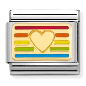 Image of Nomination CLASSIC Rainbow Heart Flag Charm 030263/24