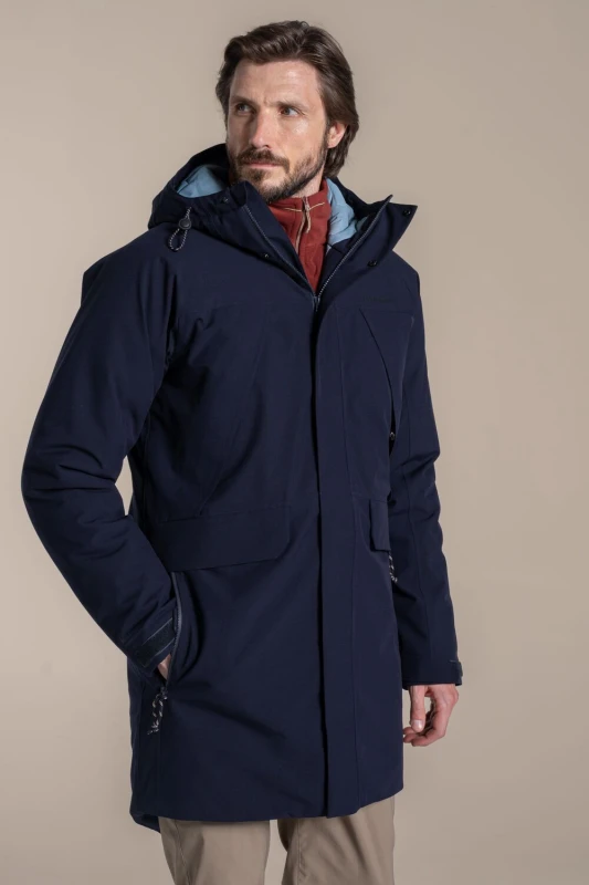 Image of Craghoppers Craghoppers Men Grisedale Hooded Waterproof Breathable Padded Insulated Jacket in Dark Navy Size: Small Dark Navy S Male 5063260129695