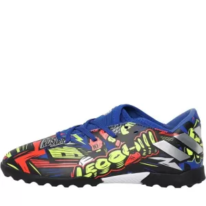 Image of Adidas Junior Messi 19.3 Astro Turf Football Boot, Blue, Size 5