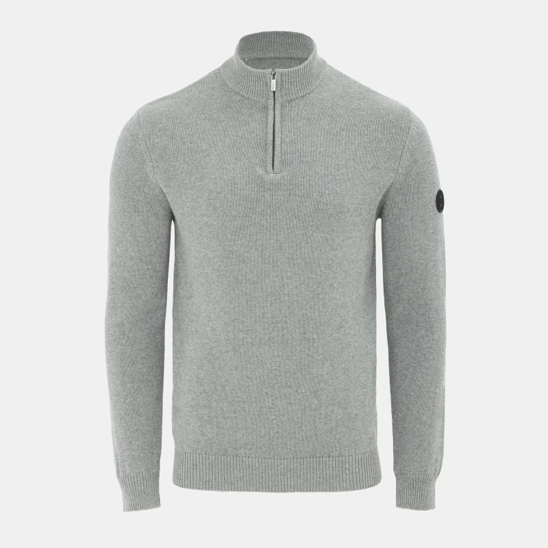 Image of Firetrap 1/4 Zip Mens Jumper Grey male S