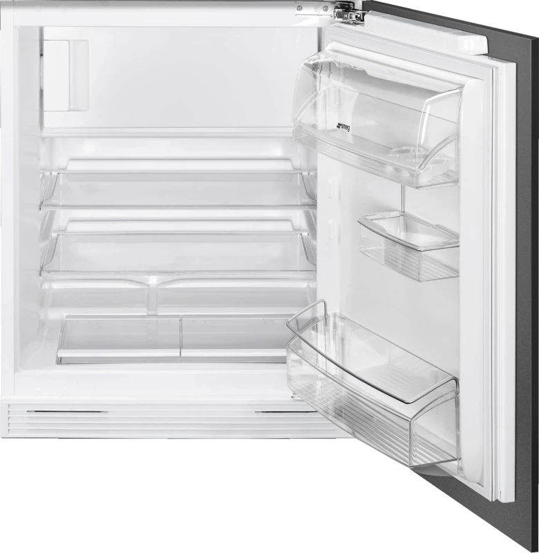 Image of Smeg UKU8C082DE Integrated Under Counter 82cm Fridge with Ice Box - Fixed Door Hinge Kit - White - E Rated