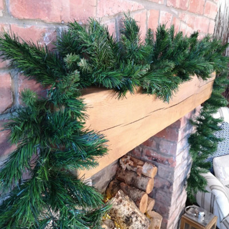 Image of Samuel Alexander 270Cm (9ft) Plain Green Kateson Fir Green Christmas Garland With 180 Tips