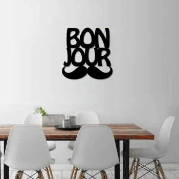 Image of Bonjur - Black Decorative Metal Wall Accessory
