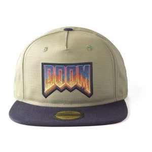 Image of Doom - Original Retro Logo Unisex Snapback Baseball Cap - Light Green/Black