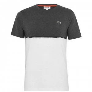 Image of Lacoste Tape T Shirt - Grey/White H17