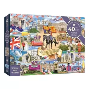 Image of Gibsons Happy and Glorious Queen 40 X Large Piece Jigsaw Puzzle