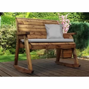 Image of Charles Taylor Two Seater Rocking Bench with Cushions and Cover, Grey