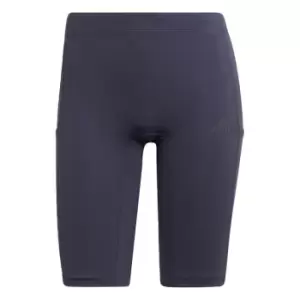 Image of adidas FastImpact Running Bike Short Tights Womens - Shadow Navy / Orange Rush