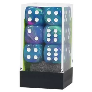 Image of Chessex 16mm D6 Dice Block Festive Waterlily With white