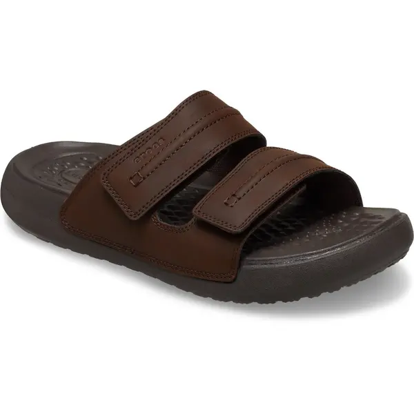 Image of Crocs Mens Yukon Vista II Leather Sliders Sandals UK Size 9 (EU 43-44) Espresso CRC488-ESPRES-9