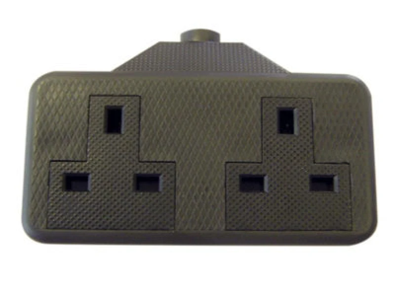 Image of Dencon 9433Bnb Trailing Socket 13A 2-Gang Black Dcn9433Bnb