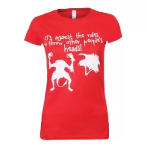 Image of Grindstore Womens/Ladies Its Against The Rules T-Shirt (M) (Red/White)