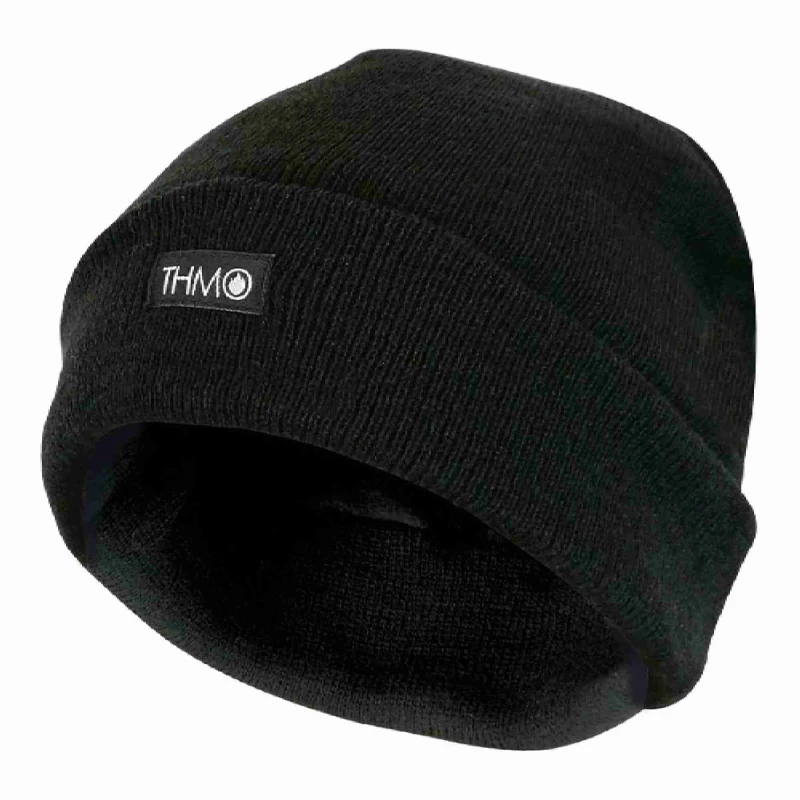 Image of Sock Snob Mens Outdoor Thermal Knitted 40g 3M Thinsulate Lined Beanie Hat - One Size / Black