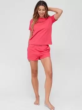 Image of Calvin Klein Reimagined Heritage Short Set - Pink, Size S, Women