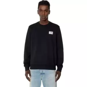 Image of Diesel Patch Logo Crew Sweater - Black