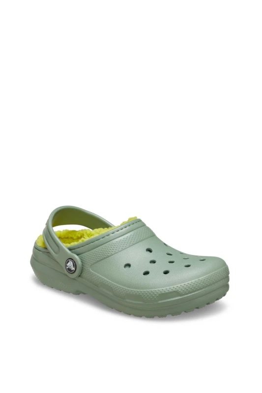 Image of Crocs Green Classic Lined Clog Boys Toddler Sandals Green UK 8 (EU 25)