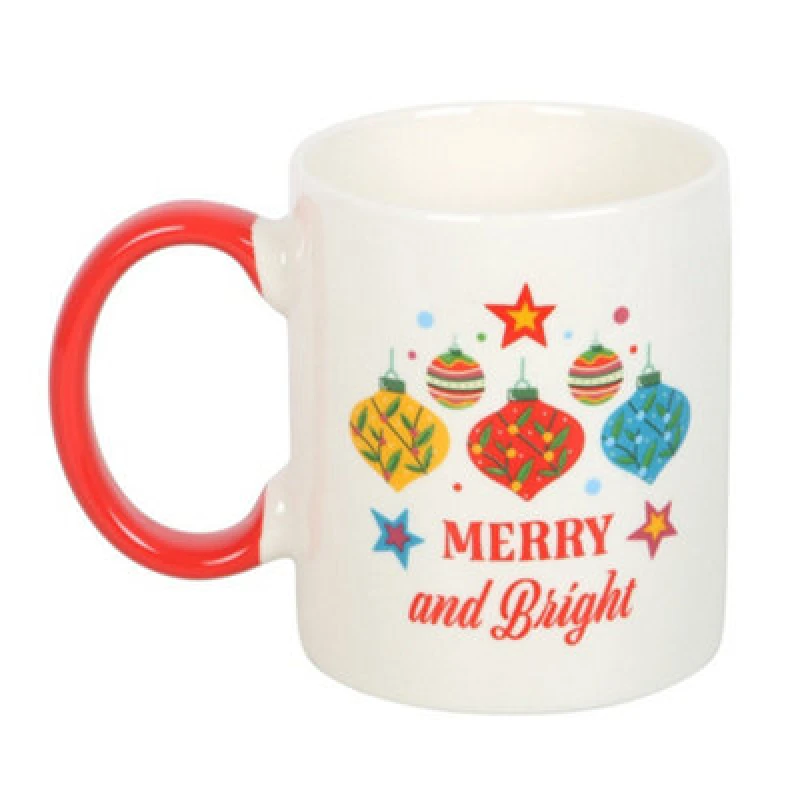 Image of Something Different Something Different Merry And Bright Bauble Mug in White White One Size Unisex 5063750959351