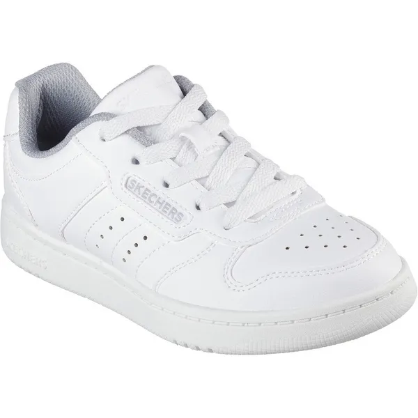 Image of Skechers Boys Quick Street Vorton Leather Upper Trainers UK Size 1.5 (EU 34) White SKE2293-WHT-1.5