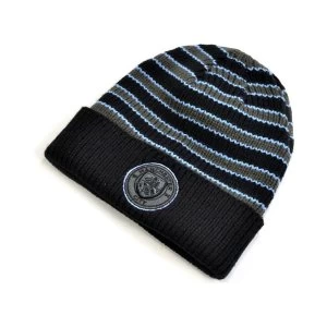 Image of Man City Mass Blackball Knit Cuff Hat Charcoal Striped