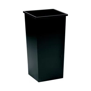 Image of 5 Star Facilities 48 Litre Waste Bin Square Metal Scratch Resistant Black