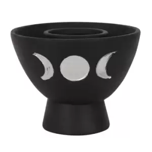 Image of Black Triple Moon Terracotta Smudge Bowl