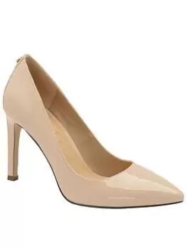 Image of Ravel Edson Nude Patent Heeled Court Shoe, Pink, Size 7, Women