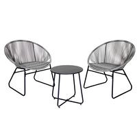Image of Charles Bentley Zanzibar Tea for Two Grey Bistro Set