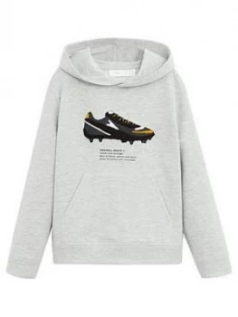 Image of Mango Boys Football Boot Hooded Top - Grey