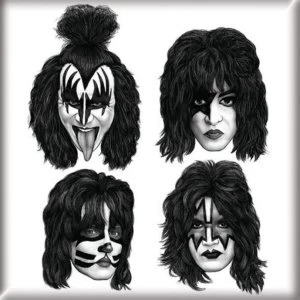 Image of KISS - Graphite Faces Fridge Magnet